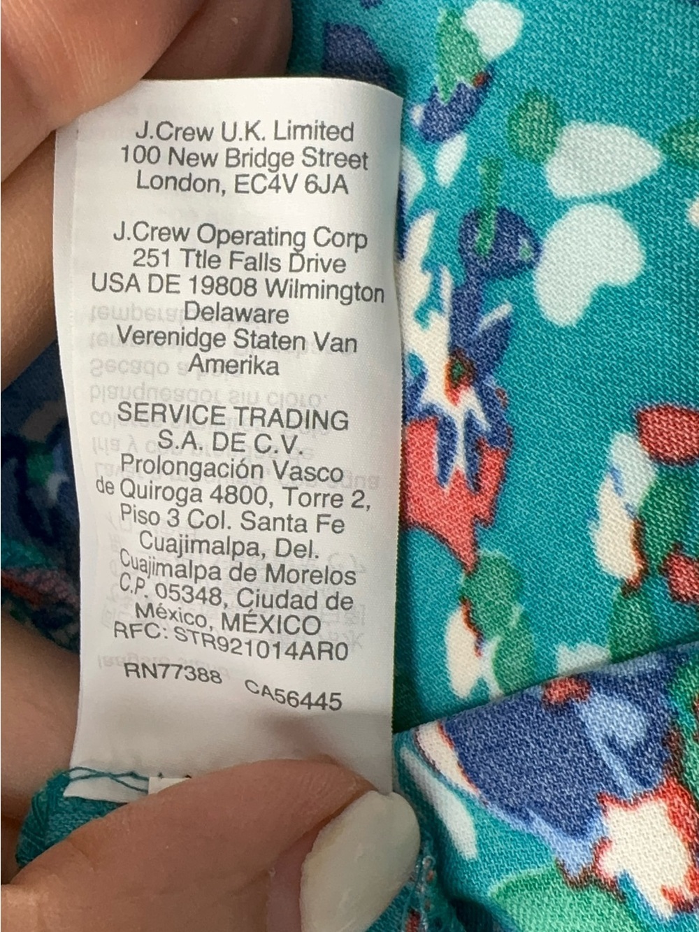 J.Crew Factory Teal Floral Wrap Mini Dress Size Small - Picture 8 of 9